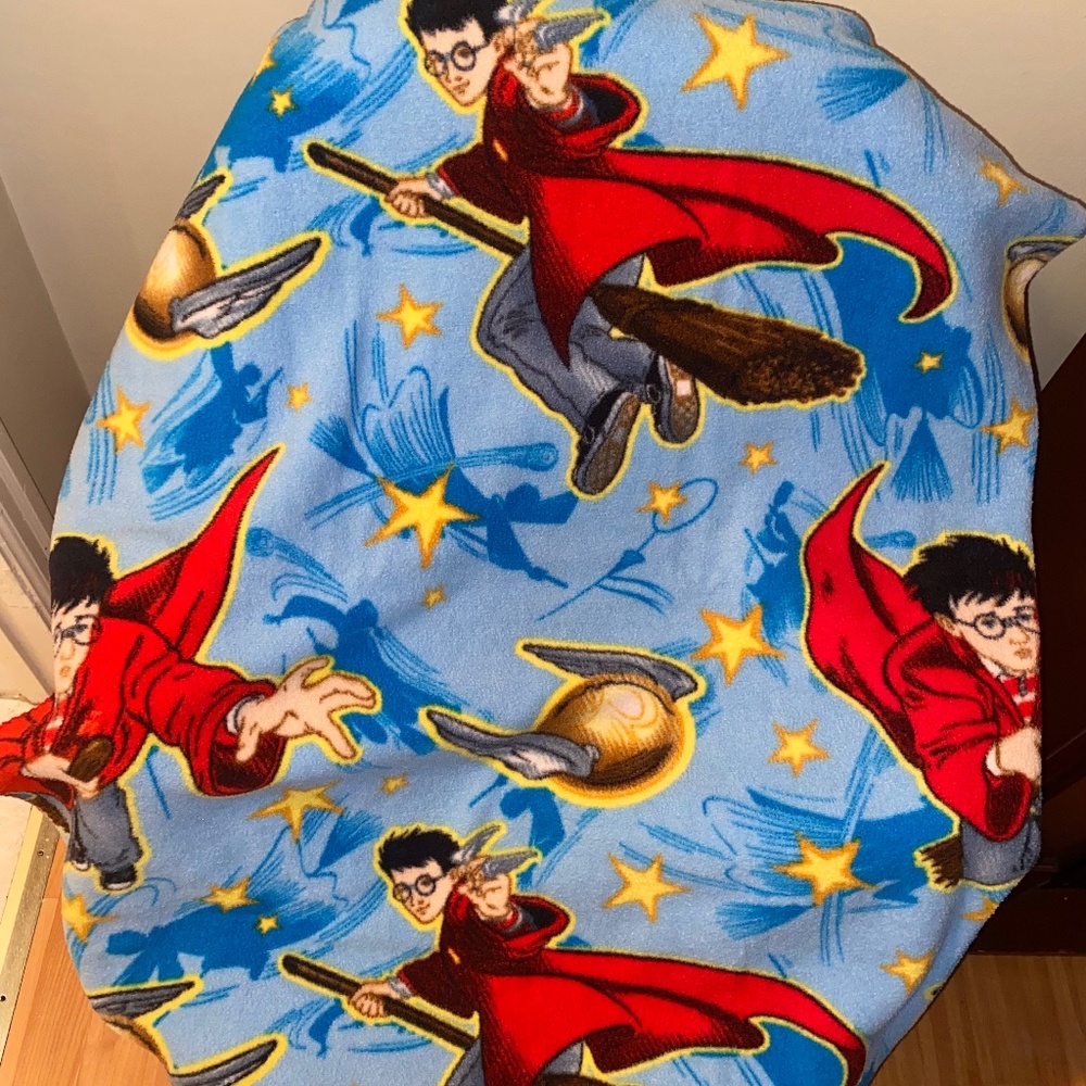 90s Harry Potter Quidditch Comforter Throw Blanket Vintage